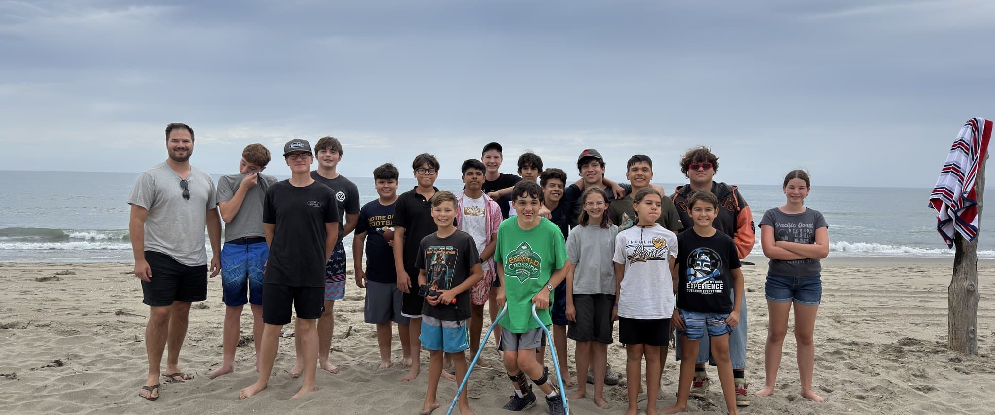 Pursuit students on the beach at summer camp