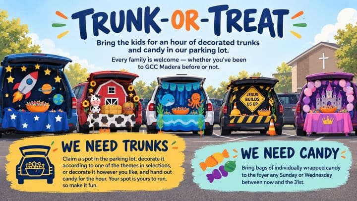 Gospel Trunk or Treat flyer